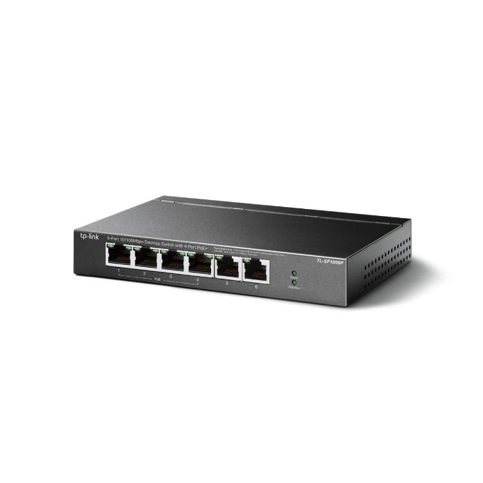 Switch 6 Cổng 10/100Mbps với 4 Cổng PoE+ TP-LINK TL-SF1006P