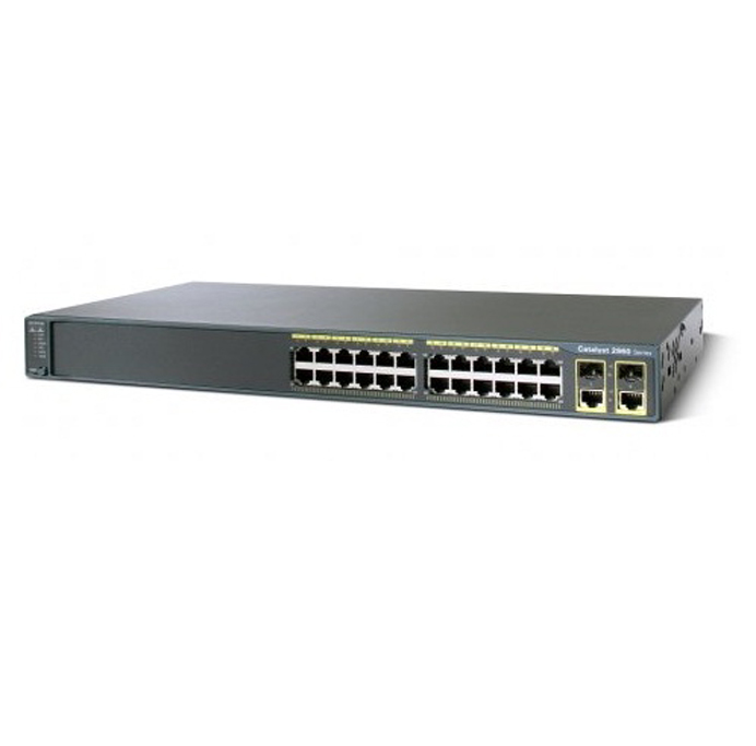 WS-C2960+24TC-S Switch Cisco 2960 Plus 24 Ports 10/100 + 2 T/SFP LAN Lite