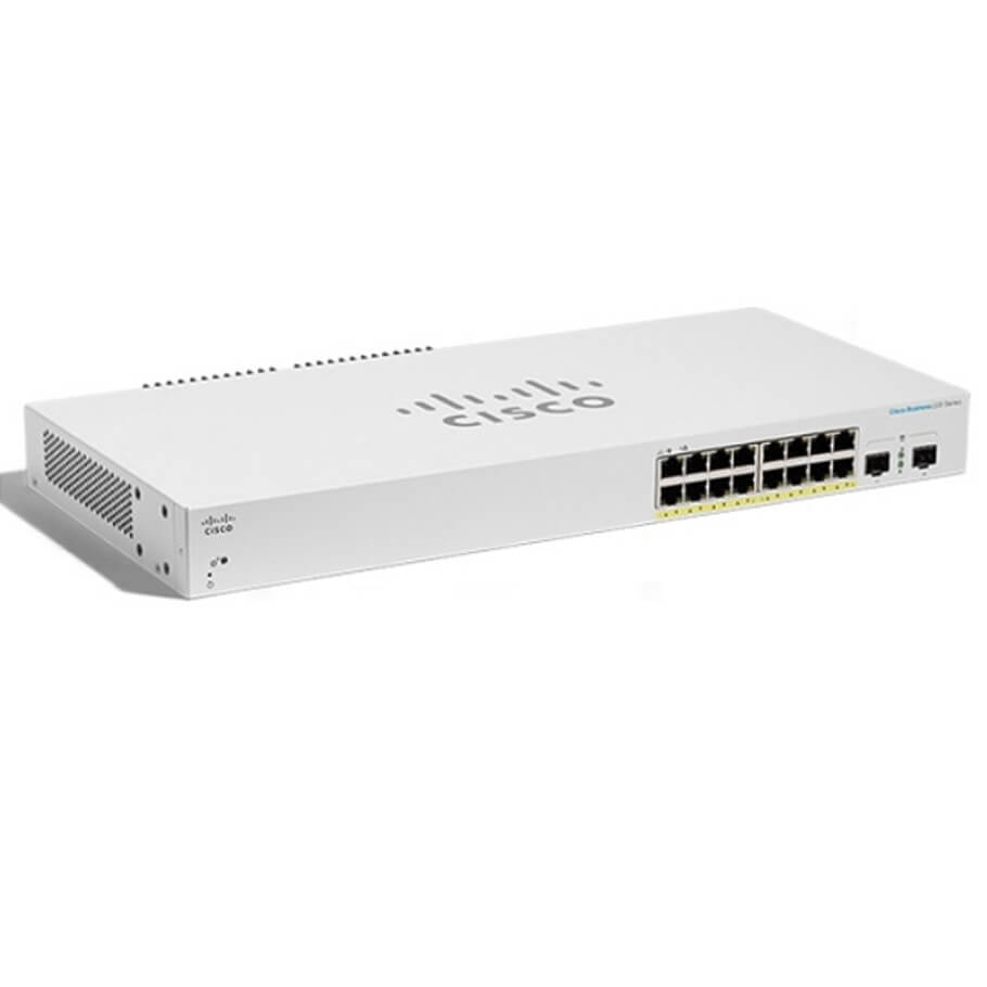 Thiết Bị Mạng Switch Cisco Business 16 Ports 1GE PoE 130W CBS220-16P-2G